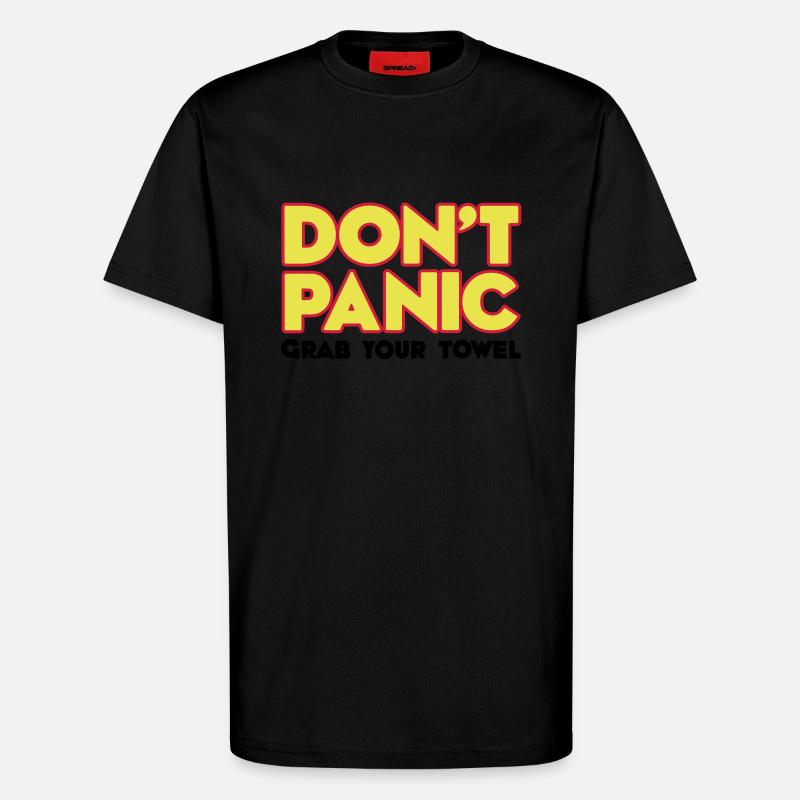 Ingen panik - din grav handduk - Få inte panik - - Organic Relaxed T-shirt Made in EU - SOLID BLACK