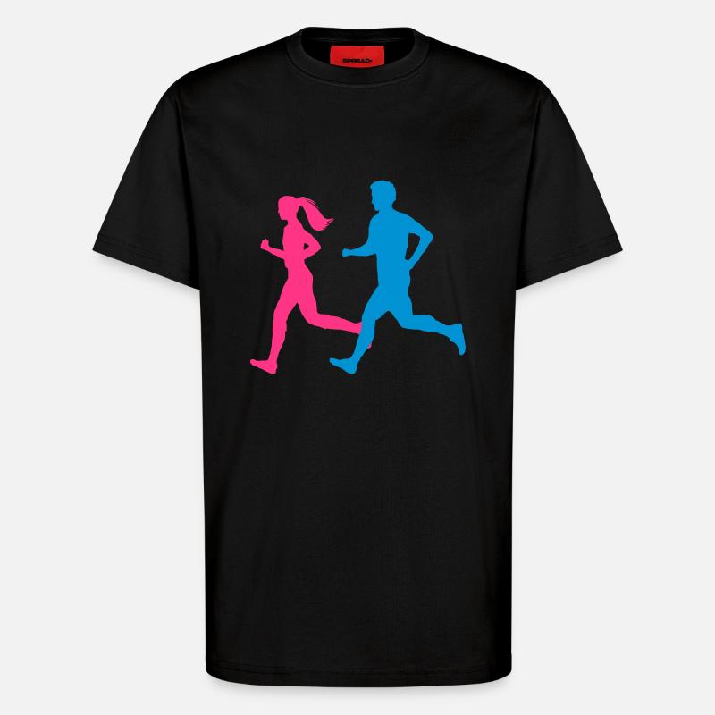 Jogger Paar bunt - T-Shirt - made by SPREAD - SOLID BLACK