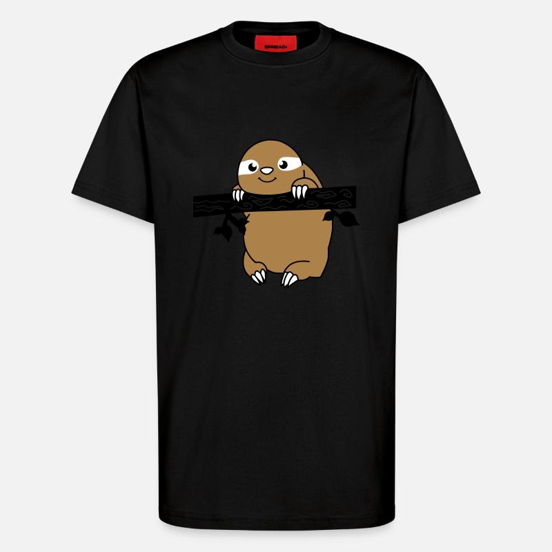 faultier_02 - T-shirt bio décontracté fabriqué en UE - SOLID BLACK