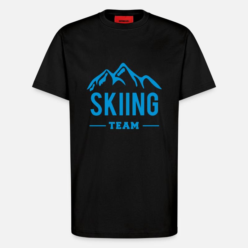 Skiing Team - T-Shirt - made by SPREAD - SOLID BLACK