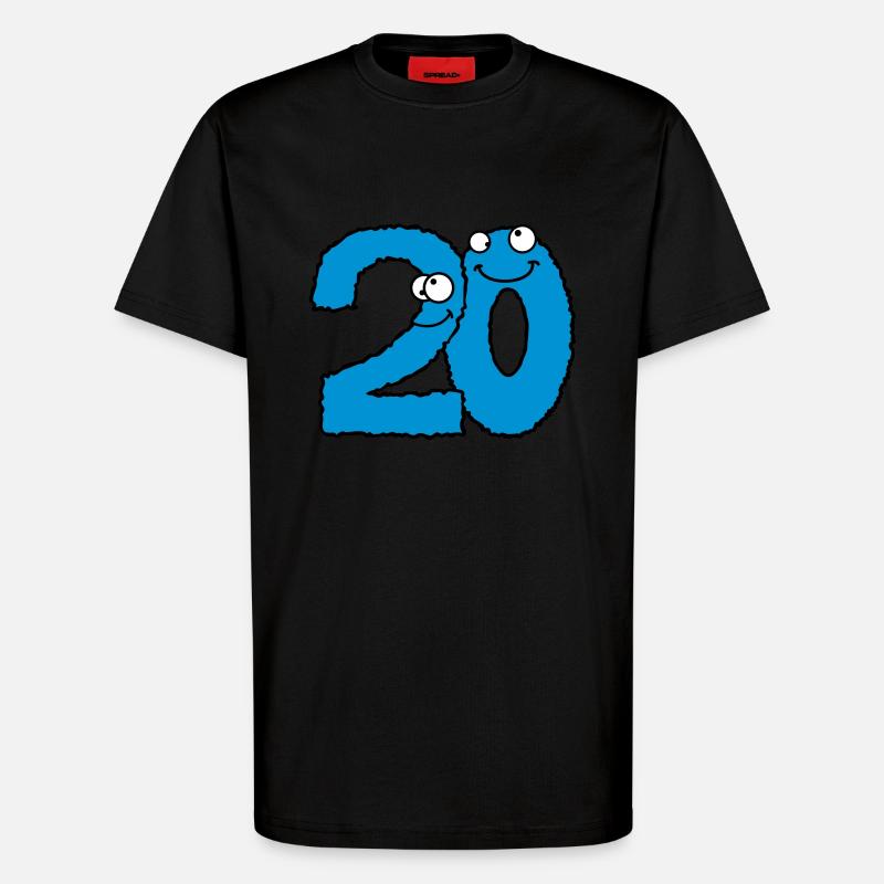 Funny 20 twenty comic monsters - T-Shirt - made by SPREAD - SOLID BLACK