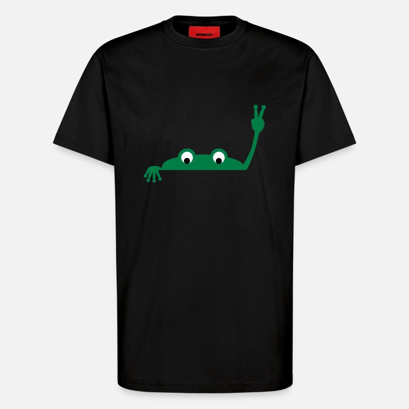 Frog face - T-Shirt - made by SPREAD - SOLID BLACK