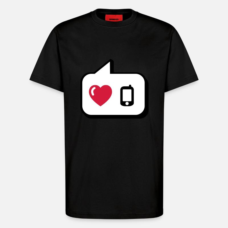 Ballon j'aime le téléphone - T-shirt bio décontracté fabriqué en UE - SOLID BLACK