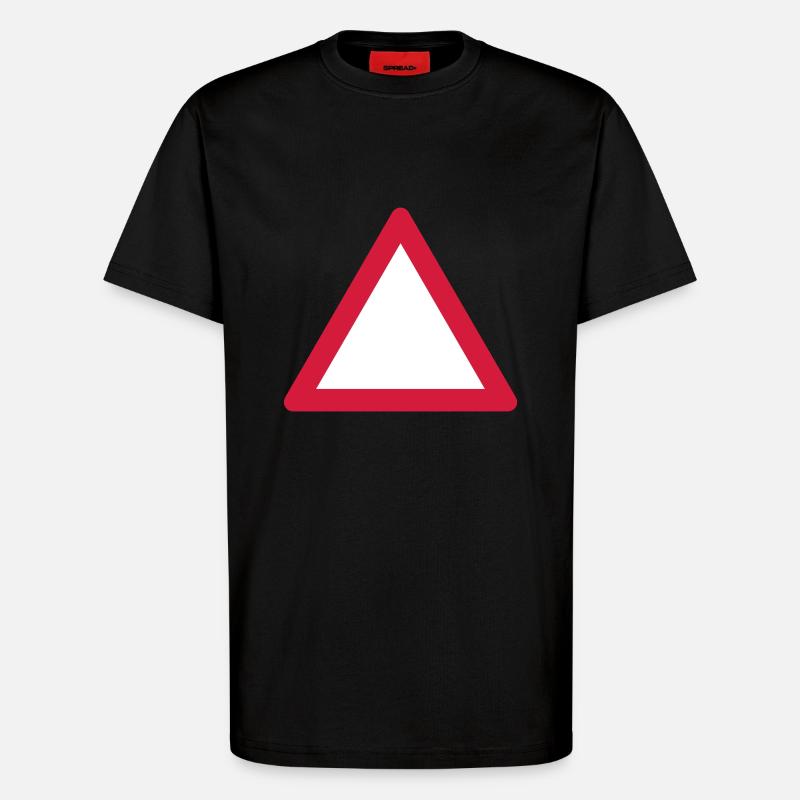 Blank Warning Triangle - T-Shirt - made by SPREAD - SOLID BLACK