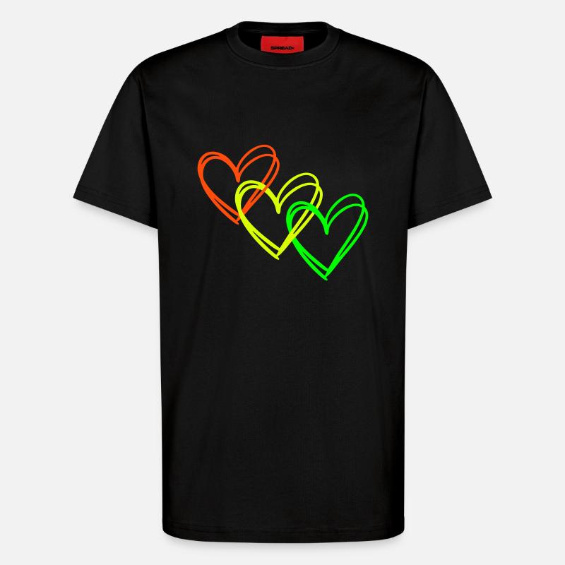 Herzen <3 Herzkette ♥ Liebe - T-Shirt - made by SPREAD - SOLID BLACK