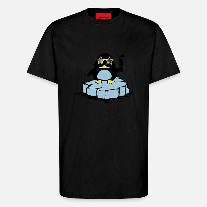 beach pinguin eisscholle - T-Shirt - made by SPREAD - SOLID BLACK