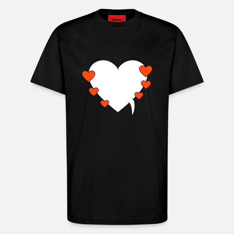 Sprechblase mit Herzen - T-Shirt - made by SPREAD - SOLID BLACK
