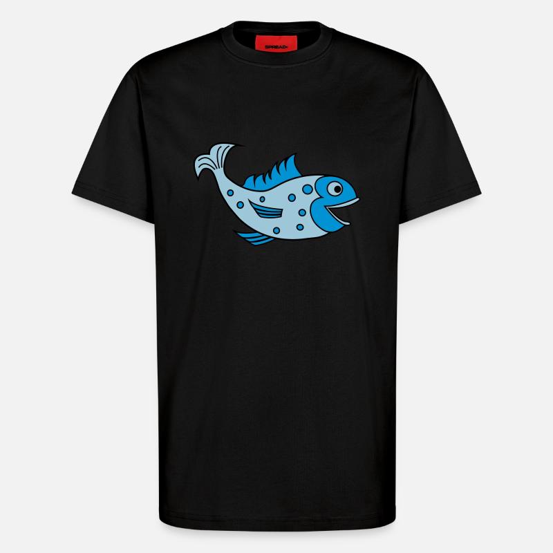 fisch - T-Shirt - made by SPREAD - SOLID BLACK
