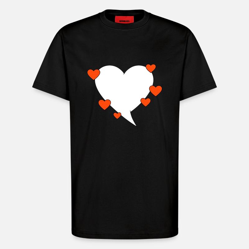Speech bubble with hearts - T-Shirt - made by SPREAD - SOLID BLACK