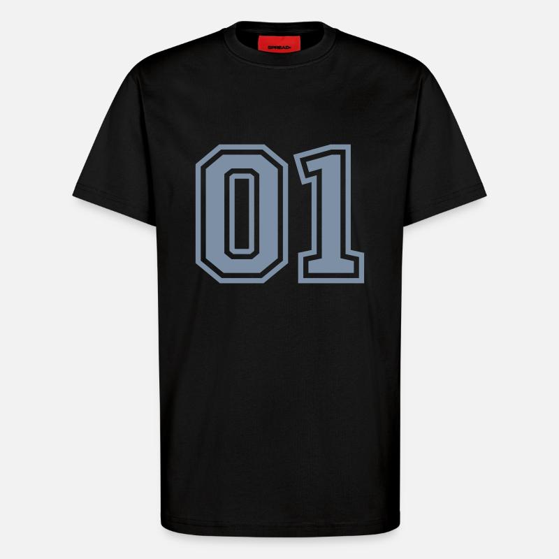 01 eins nummer - T-Shirt - made by SPREAD - SOLID BLACK