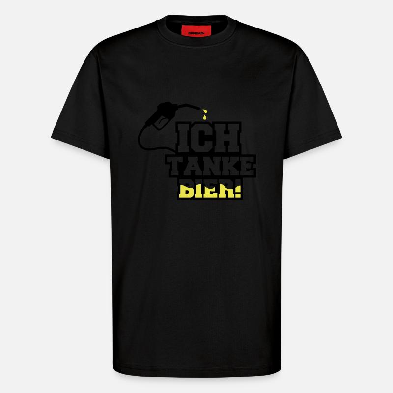 ich tanke bier - T-Shirt - made by SPREAD - SOLID BLACK