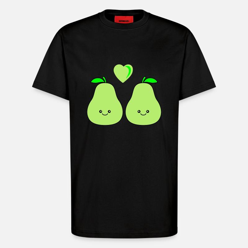 birne comic love - T-Shirt - made by SPREAD - SOLID BLACK