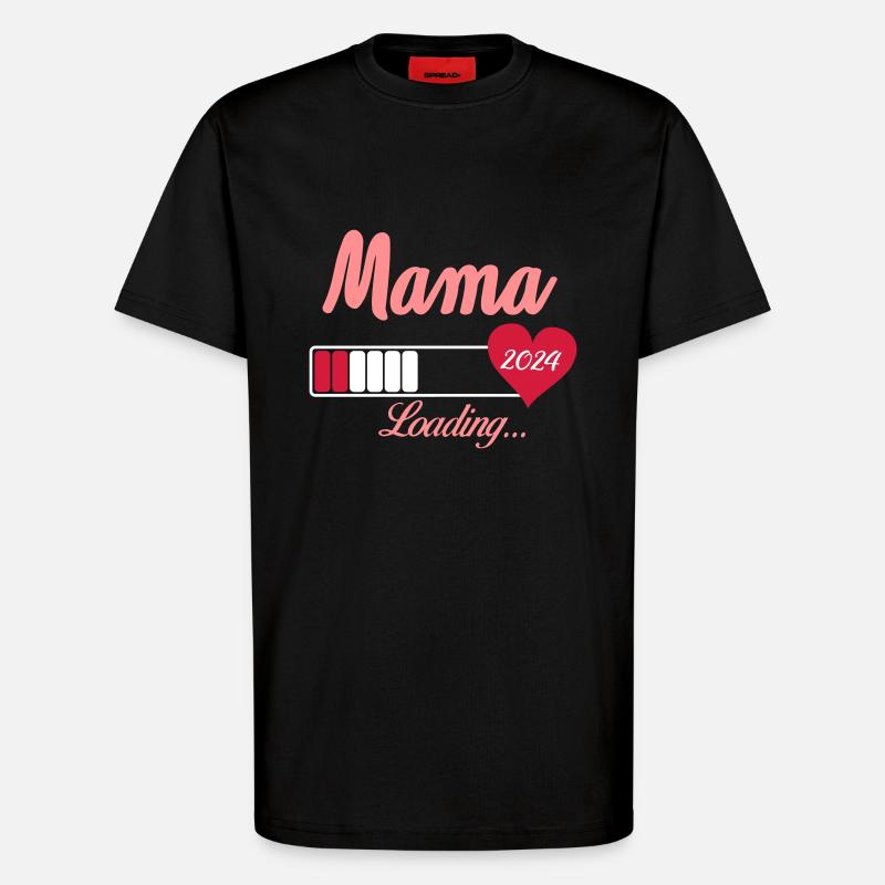 mama loading 2024 - T-Shirt - made by SPREAD - SOLID BLACK
