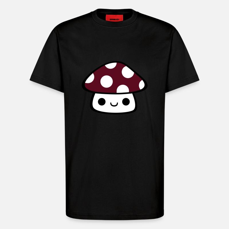 mushroom - T-Shirt - made by SPREAD - SOLID BLACK