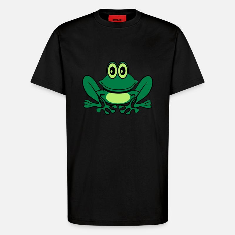 Frosch süss witzig - T-Shirt - made by SPREAD - SOLID BLACK