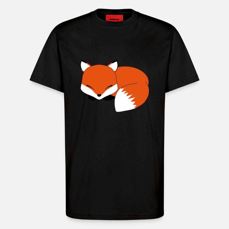 Sleeping fox - T-Shirt - made by SPREAD - SOLID BLACK