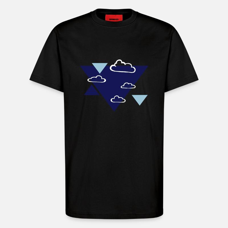 Nuages - impression librement sélectionnable - T-shirt bio décontracté fabriqué en UE - SOLID BLACK