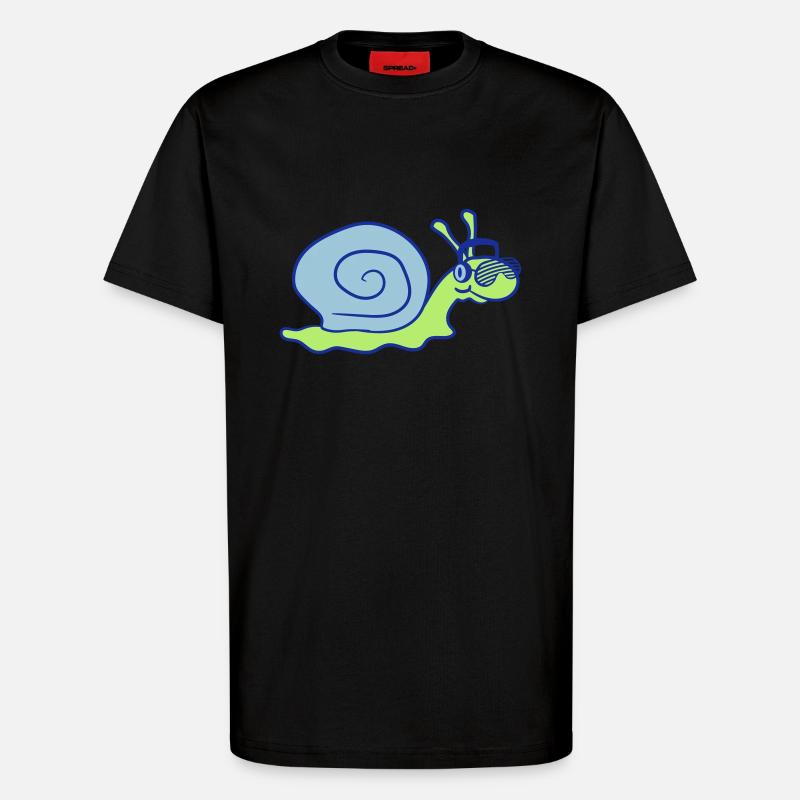 Cool DJ Escargot Mignon Shell - T-shirt bio décontracté fabriqué en UE - SOLID BLACK