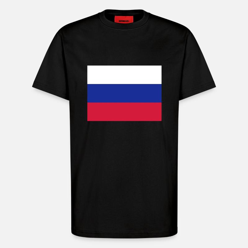 drapeau_russie - T-shirt bio décontracté fabriqué en UE - SOLID BLACK