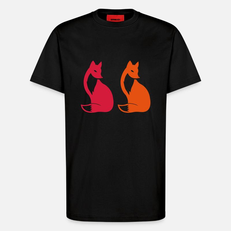Renard 2 - T-shirt bio décontracté fabriqué en UE - SOLID BLACK
