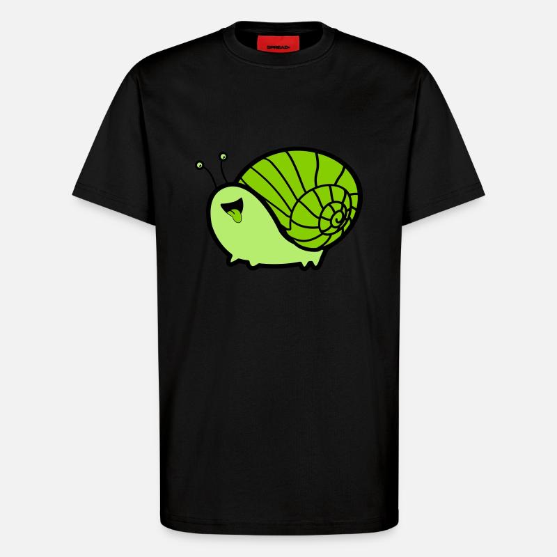 schnecke comic - T-Shirt - made by SPREAD - SOLID BLACK