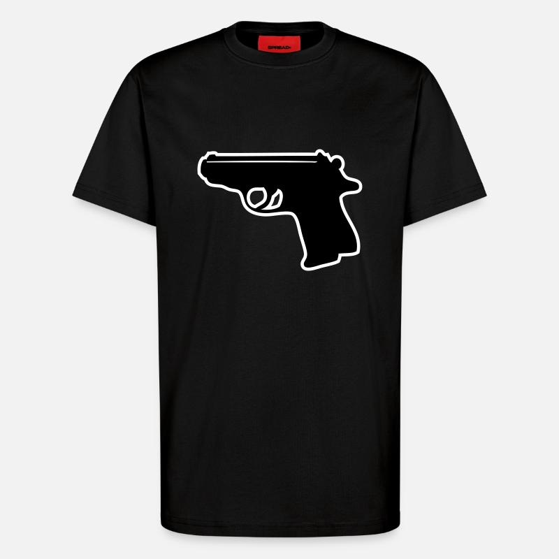 007 PPK with contour - T-Shirt - made by SPREAD - SOLID BLACK