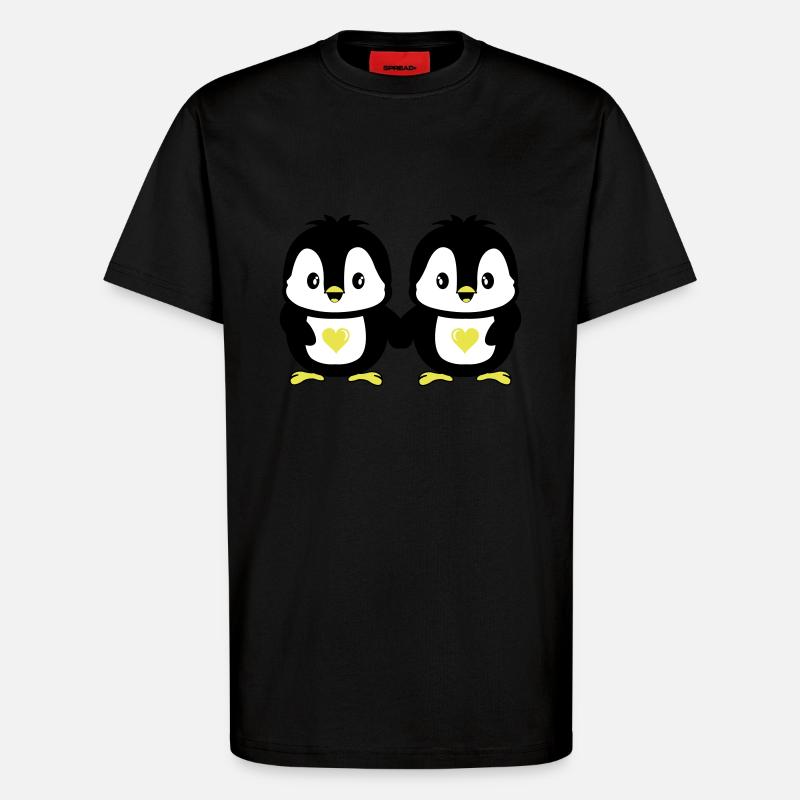 pinguine süß liebe - T-Shirt - made by SPREAD - SOLID BLACK