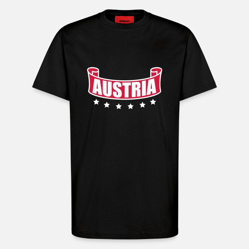 Austria Banner Logo - T-Shirt - made by SPREAD - SOLID BLACK