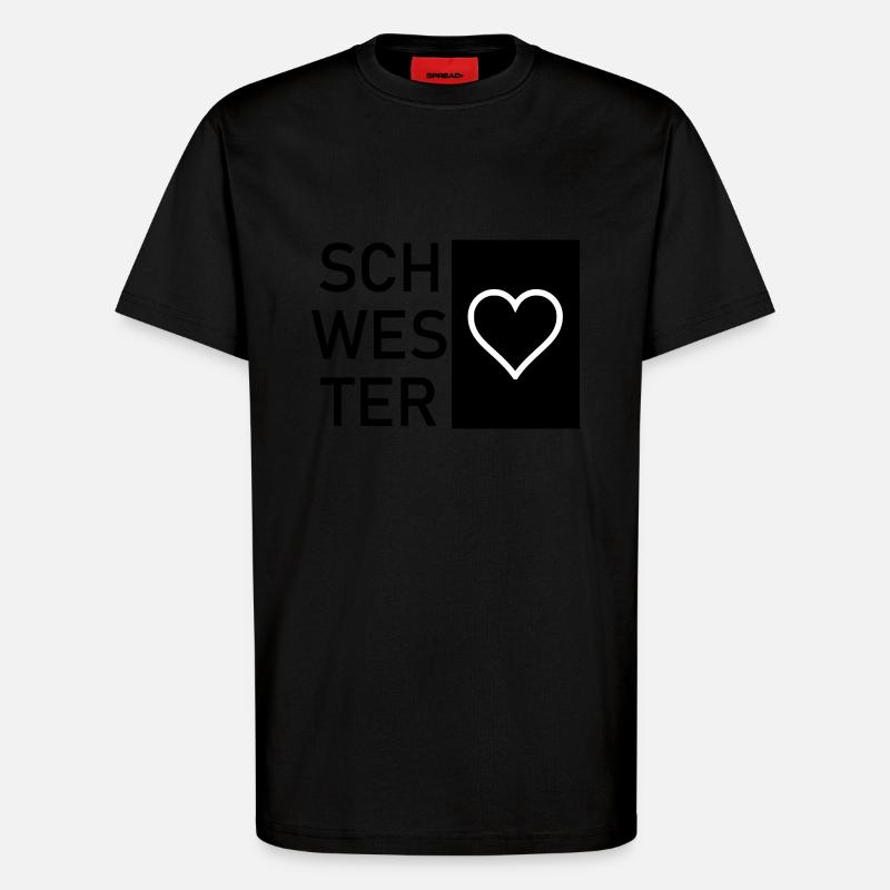 Schwesterherz - T-Shirt - made by SPREAD - SOLID BLACK