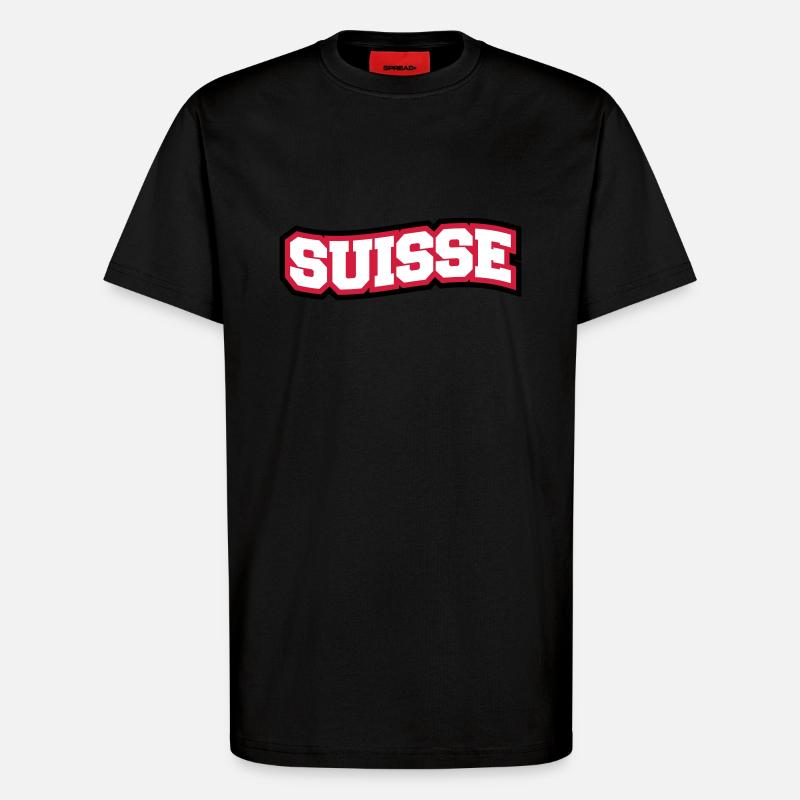 Suisse Design - T-shirt bio décontracté fabriqué en UE - SOLID BLACK