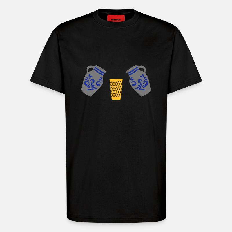 Geripptes mit Bembel - T-Shirt - made by SPREAD - SOLID BLACK