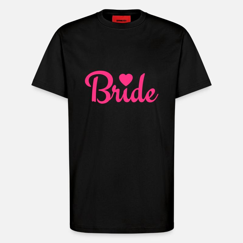 bride with heart 1c - T-Shirt - made by SPREAD - SOLID BLACK