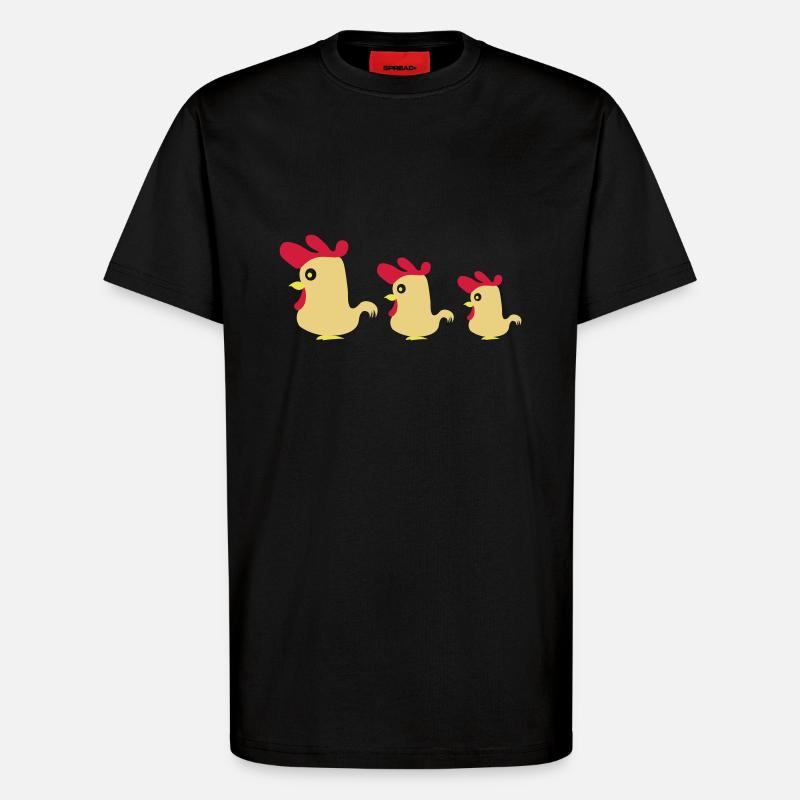 Hühner - T-Shirt - made by SPREAD - SOLID BLACK