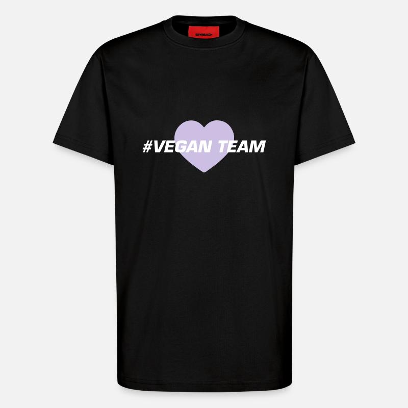 Cœur d’équipe végétalien - T-shirt bio décontracté fabriqué en UE - SOLID BLACK