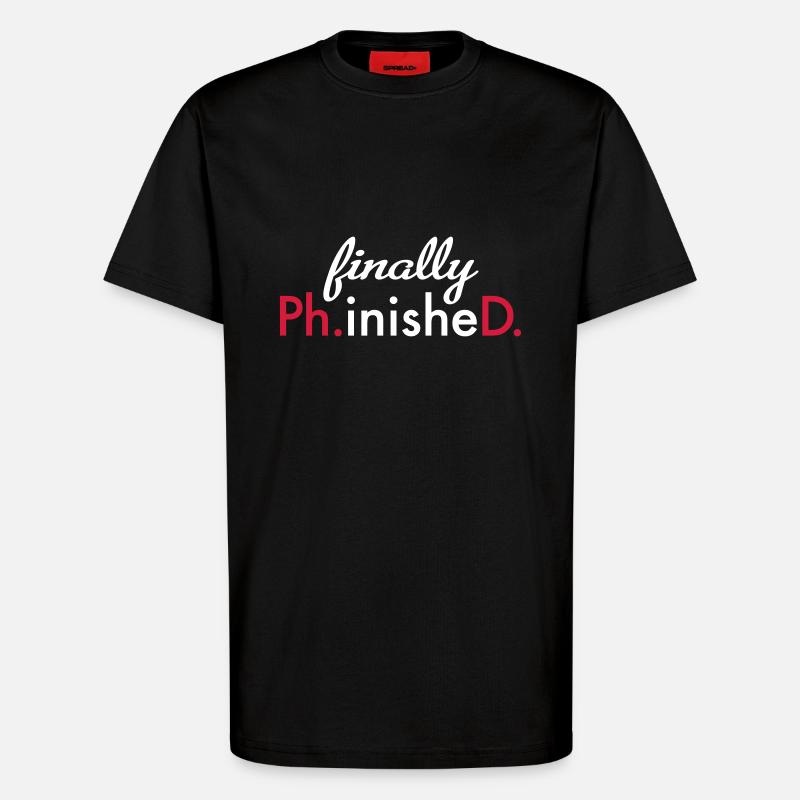 Phd - T-Shirt - made by SPREAD - SOLID BLACK