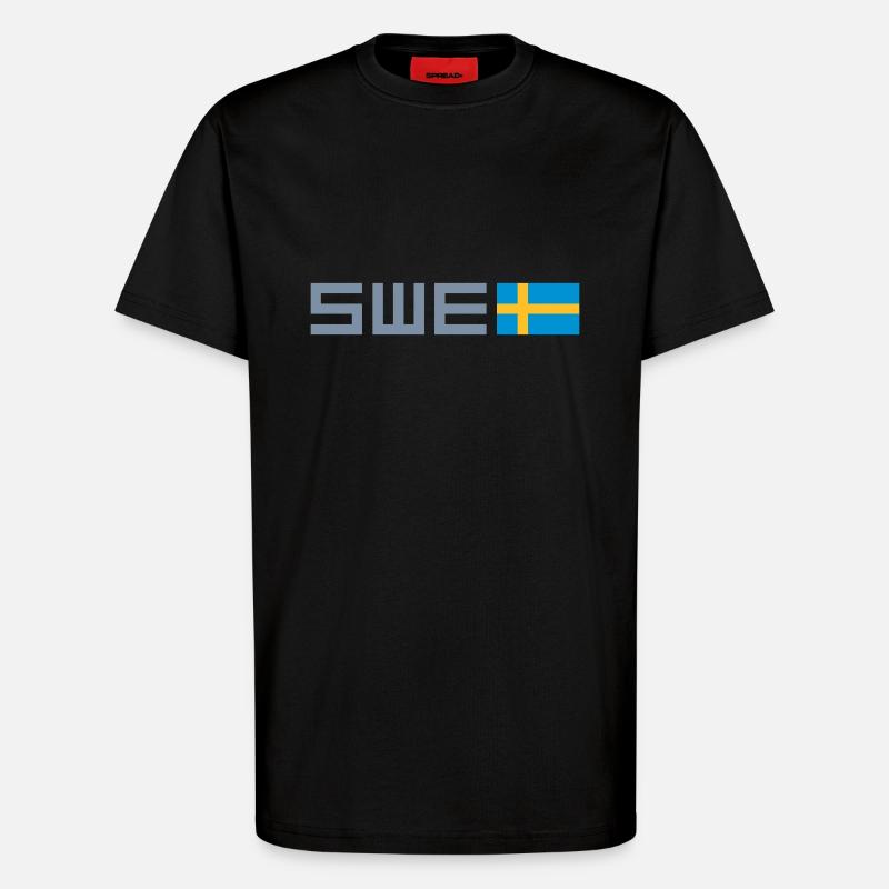 Sweden - T-Shirt - made by SPREAD - SOLID BLACK