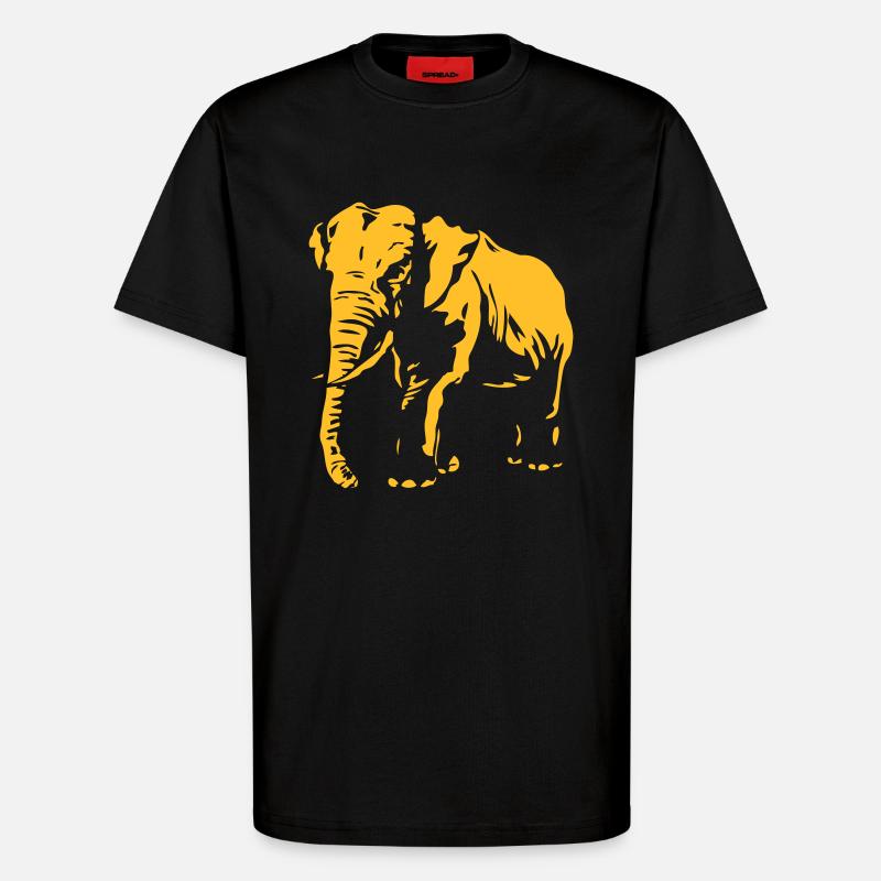 Elephant - Elefant - T-Shirt - made by SPREAD - SOLID BLACK