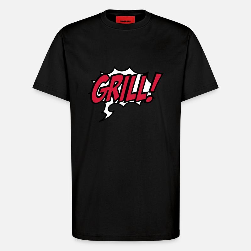 grillage - T-shirt bio décontracté fabriqué en UE - SOLID BLACK