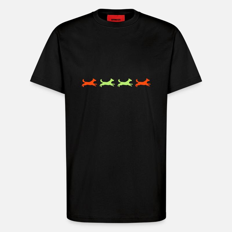 4x laufender Hund - T-Shirt - made by SPREAD - SOLID BLACK