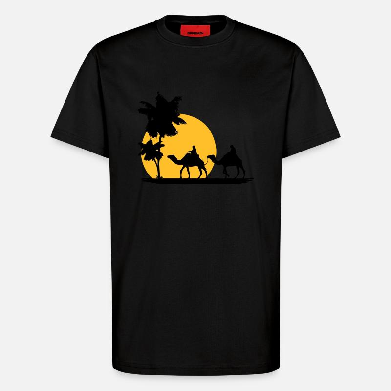 Camel - Kamel - Dromedar - Karawane - T-Shirt - made by SPREAD - SOLID BLACK
