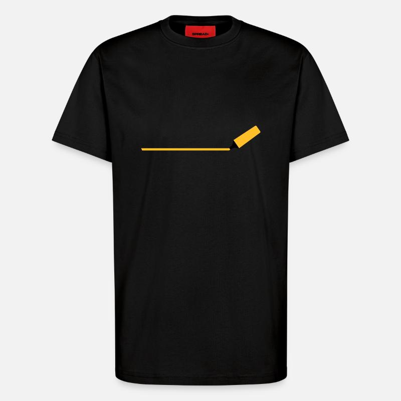 Textmarker mit Linie - T-Shirt - made by SPREAD - SOLID BLACK