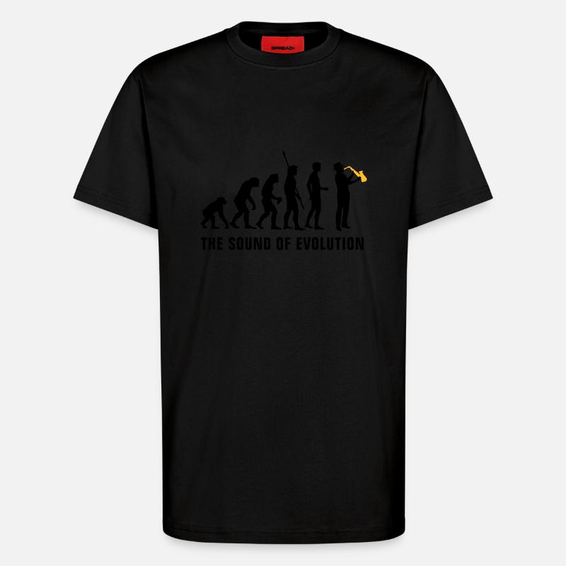 evolution_saxophon_b_2c - T-shirt bio décontracté fabriqué en UE - SOLID BLACK