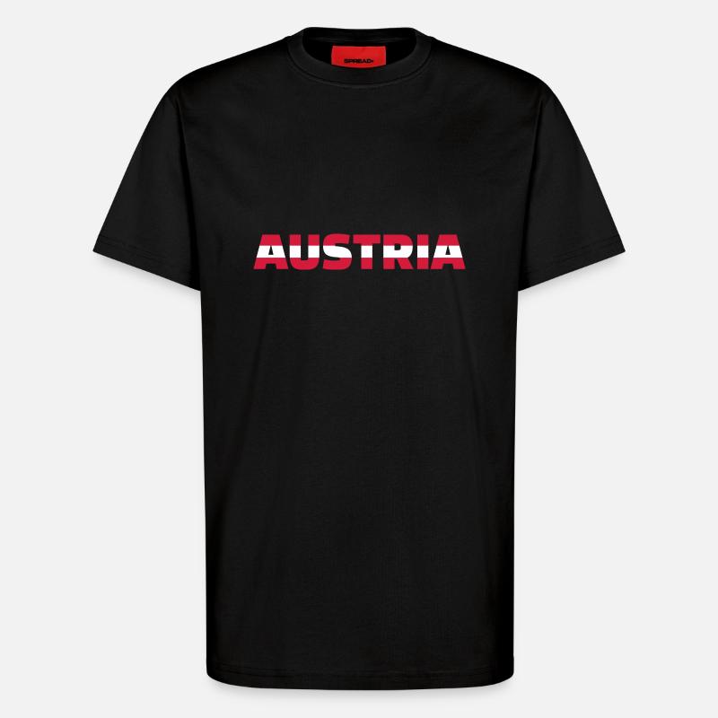 Austria - T-shirt bio décontracté fabriqué en UE - SOLID BLACK