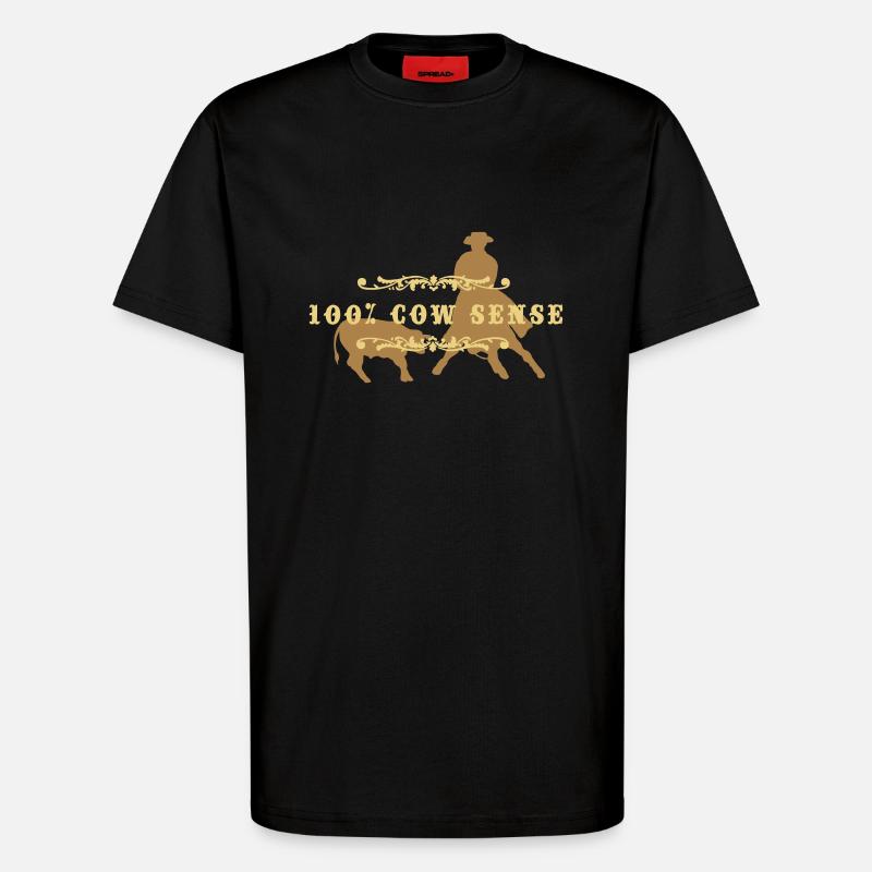 (cowsense_2c) - T-Shirt - made by SPREAD - SOLID BLACK