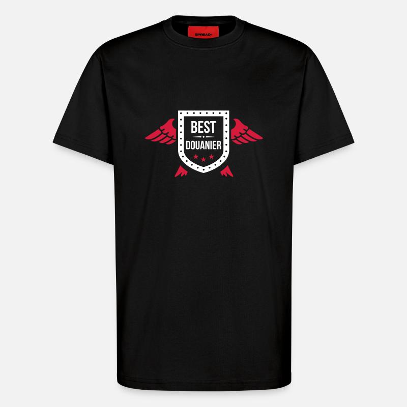 Douanier / Douane / Douanière / Police / Frontière - T-shirt bio décontracté fabriqué en UE - SOLID BLACK