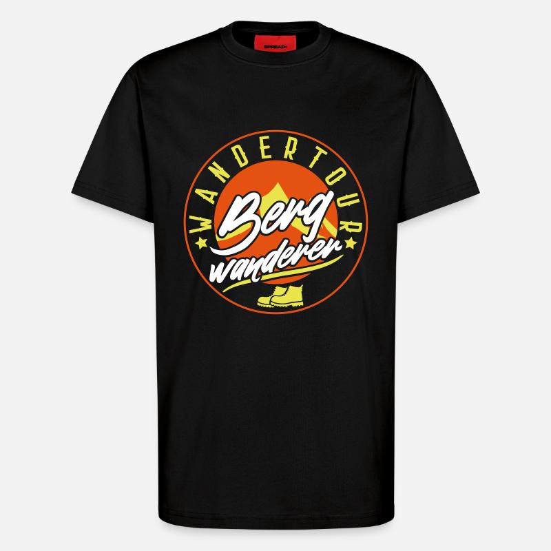 Wandertour Bergwanderer - T-Shirt - made by SPREAD - SOLID BLACK