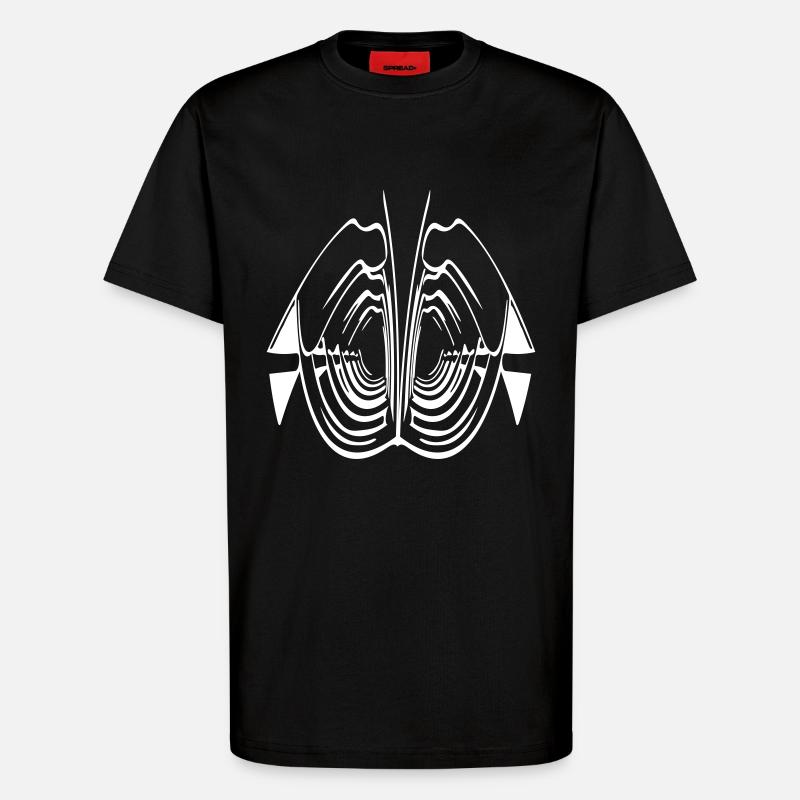 Art abstrait de côtes - T-shirt bio décontracté fabriqué en UE - SOLID BLACK