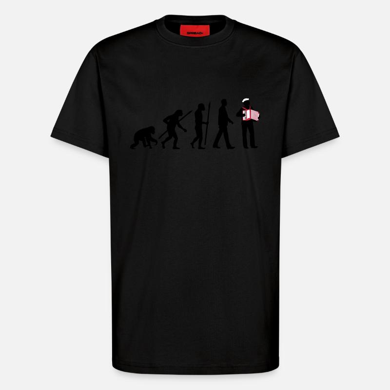 evolution_akkordeon_spieler_122013_b_3c - T-Shirt - made by SPREAD - SOLID BLACK