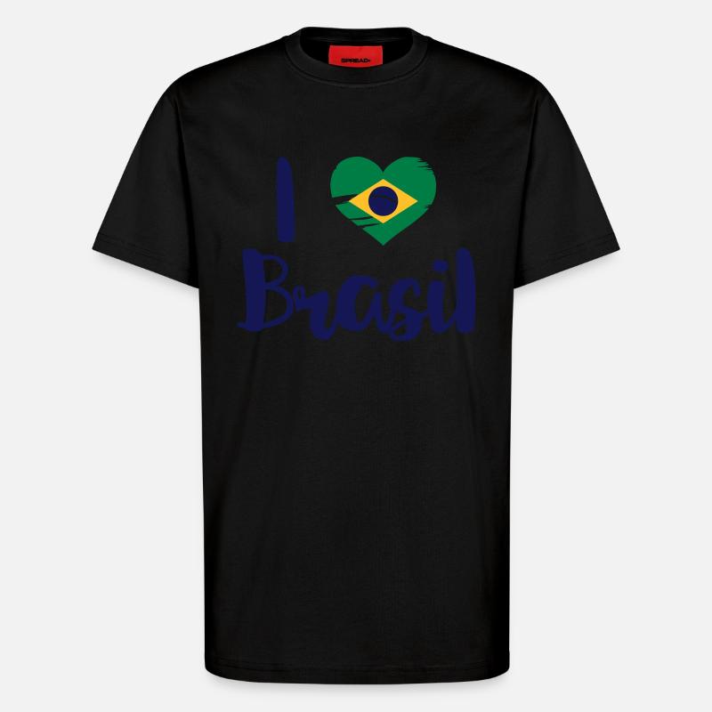 I love Brasil - T-shirt bio décontracté fabriqué en UE - SOLID BLACK