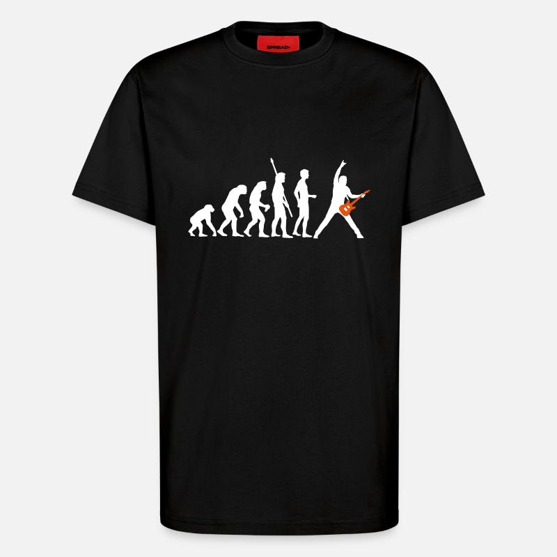 evolution_guitar_a_2c - T-Shirt - made by SPREAD - SOLID BLACK